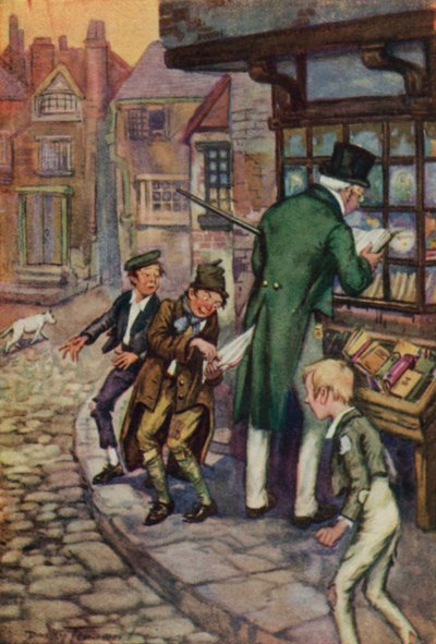 Illustration pour Oliver Twist de Charles Dickens (lithographie en couleur) - C. Dudley (after) Tennant