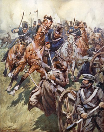 « Cosaque et Russe vacillant sous le coup de sabre brisé et éclaté » - C. Dudley Tennant