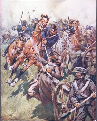 Cosaque et Russe réels du coup de sabre, illustration de 