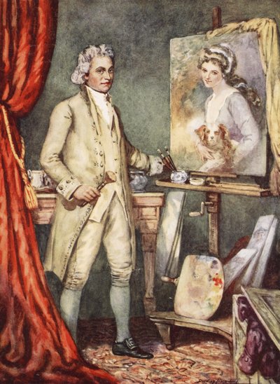 George Romney peignant un portrait de Lady Hamilton - C. Dudley Tennant