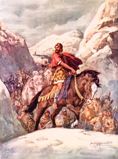 Hannibal traversant les puissantes Alpes - C. Dudley Tennant