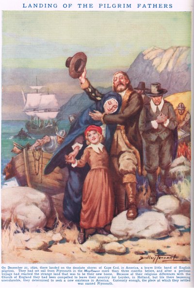 Débarquement des Pères Pèlerins, illustration de 