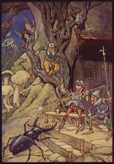 Le visiteur indésirable (lithographie en couleur) - C. E. B. Bernard