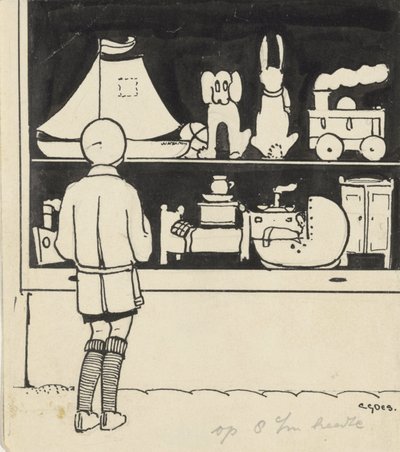 Dick regarde la vitrine d