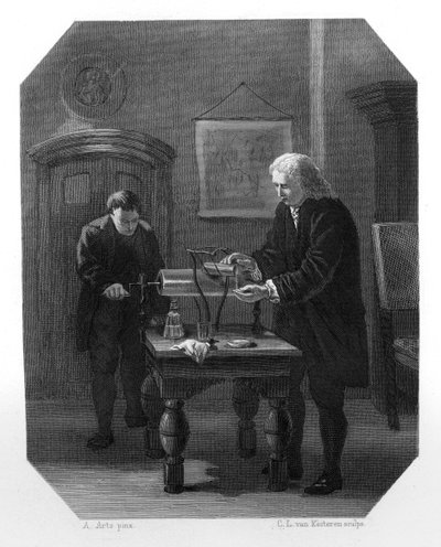 Pieter van Musschenbroek et Andreas Cunaeus, scientifiques néerlandais - Domenico del Barbiere
