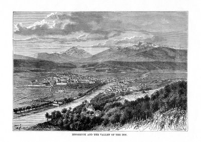 Innsbruck et la vallée de la rivière Inn, Autriche, 1879 - C. Laplante