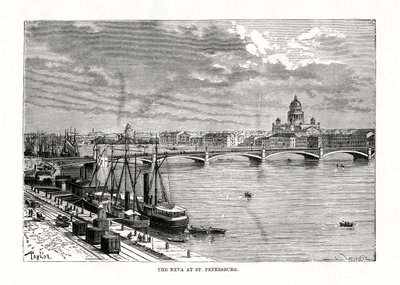 La rivière Neva, Saint-Pétersbourg, 1879 - C. Laplante