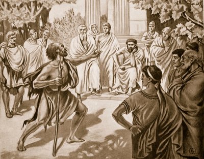 Diogène et Platon, illustration de l