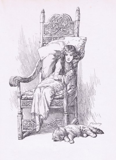 Appuyé dans le grand fauteuil, de L
