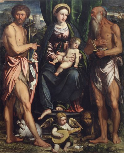 Madone et Enfant avec Saint Jean-Baptiste et Saint Jérôme - Callisto Piazza
