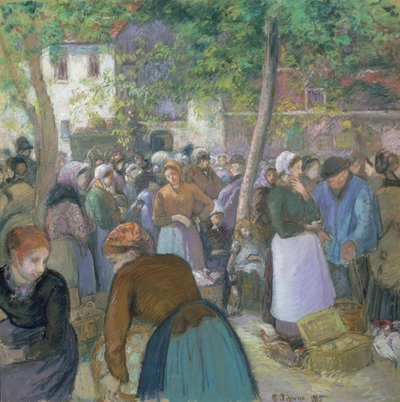 Marché de la volaille à Gisors - Camille Jacob Pissarro