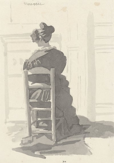 Dame assise sur une chaise, vue de dos - Camille Chenou Levesque