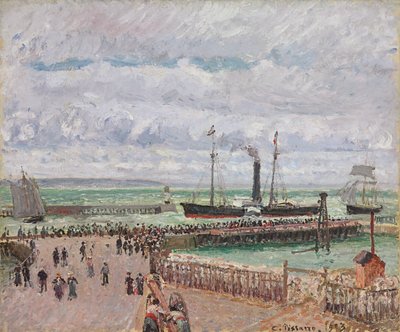 Entrée du port du Havre et le briselames ouest, temps gris lumineux, 1903 - Camille Jacob Pissarro