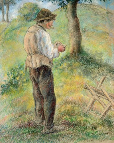 Père Melon allumant sa pipe, vers 1879 - Camille Jacob Pissarro