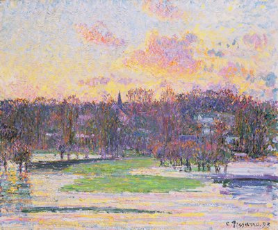 Coucher de soleil inondé - Camille Jacob Pissarro
