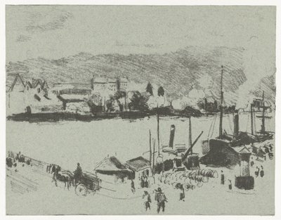 Vue sur le quai de la Seine à Rouen - Camille Jacob Pissarro