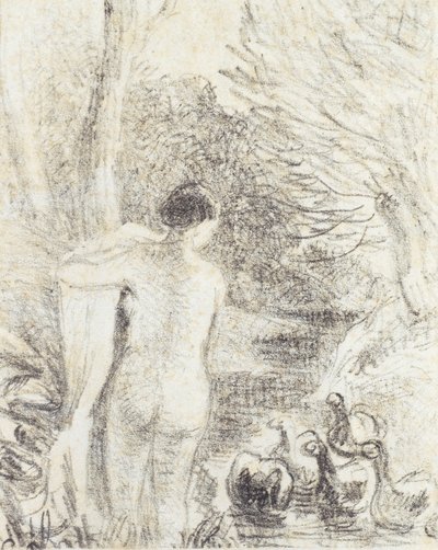 Nu avec des cygnes, c.1895 - Camille Jacob Pissarro
