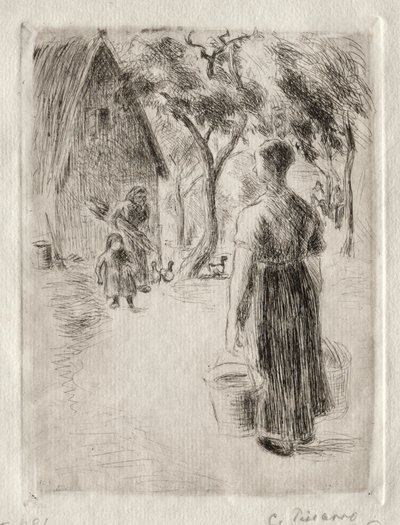 Paysanne portant des seaux, 1889 - Camille Jacob Pissarro
