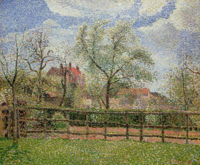 Poirier et fleurs à Éragny, matin, 1886 - Camille Jacob Pissarro