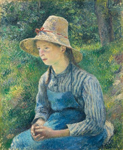 Jeune paysanne avec un chapeau de paille, 1881 - Camille Jacob Pissarro