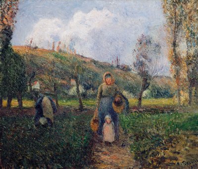 Paysanne et enfant revenant des champs, Pontoise, 1882 - Camille Jacob Pissarro