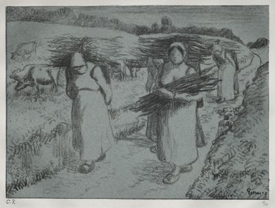 Paysans portant des fagots, vers 1896 - Camille Jacob Pissarro