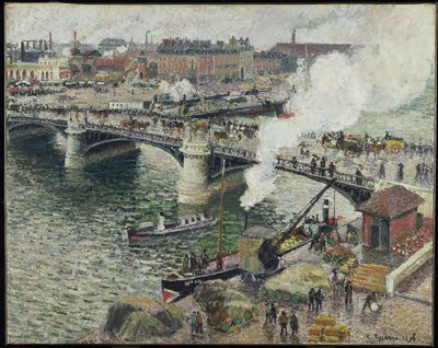 Pont Boieldieu à Rouen, temps humide, 1896 - Camille Jacob Pissarro