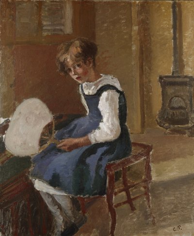Portrait de Jeanne tenant un éventail, 19ème siècle - Camille Jacob Pissarro
