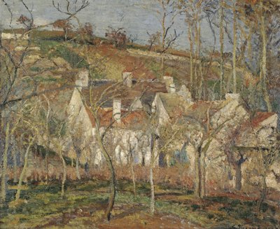 Toits rouges, coin de village, hiver, 1877 - Camille Jacob Pissarro