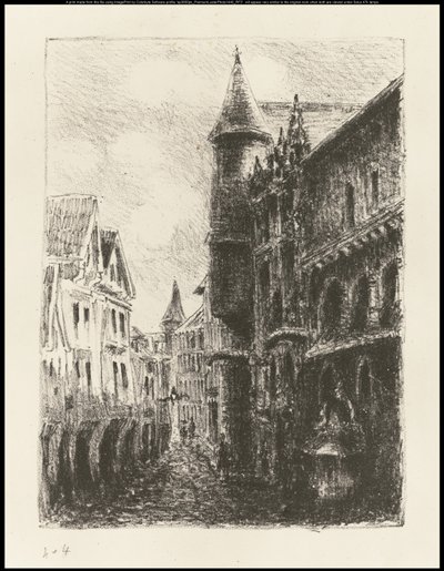 Rue Saint-Romain, Rouen, 1ère planche, 1896 - Camille Jacob Pissarro