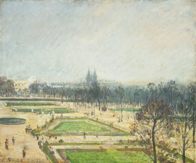 Le bassin des Tuileries, brume - Camille Jacob Pissarro