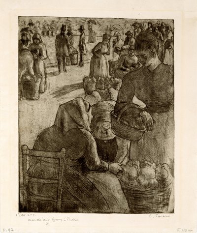 Le Marché aux légumes à Pontoise, 1891 - Camille Jacob Pissarro