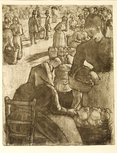 Marché aux légumes à Pontoise, 1891 - Camille Jacob Pissarro