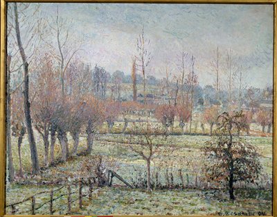 Givre blanc, matin ou effet de neige à Éragny. Peinture de Camille Pissarro (1830-1903) - Camille Jacob Pissarro