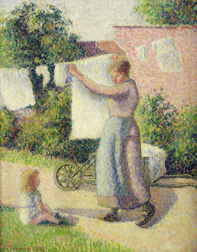 Femme étendant le linge, 1887 - Camille Jacob Pissarro