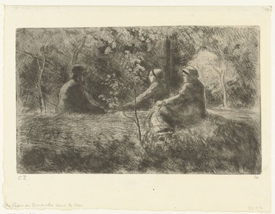 Repos dominical dans la forêt - Camille Jacob Pissarro