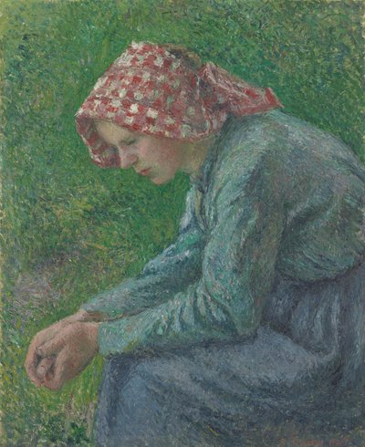 Une Paysanne Assise - Camille Pissarro