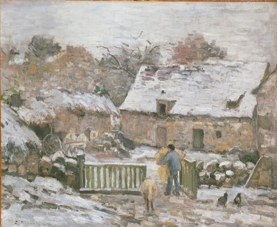 Ferme à Montfoucault : Effet de neige, 1874-1876 - Camille Pissarro