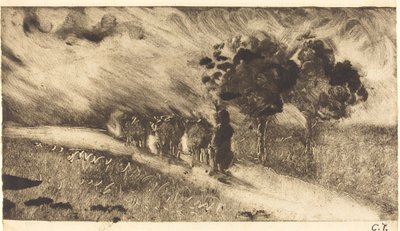 Vachère le soir - Camille Pissarro