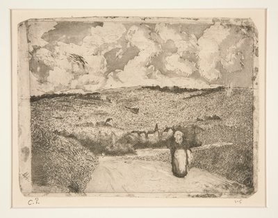La Femme sur la route - Camille Pissarro