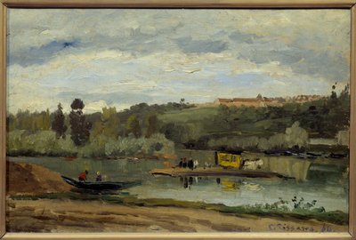 Le bac à la Varenne Saint-Hilaire - Camille Jacob Pissarro