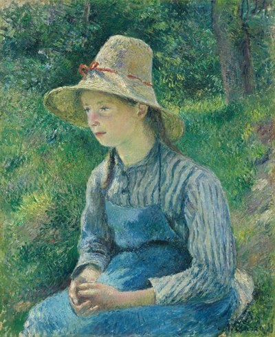 Jeune paysanne avec un chapeau de paille - Camille Pissarro