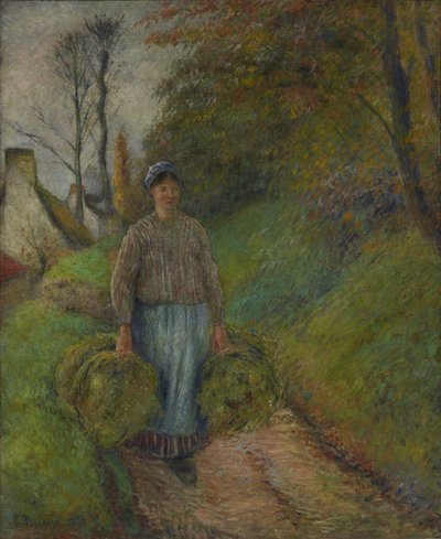 Paysanne portant deux bottes de foin - Camille Pissarro