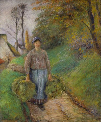 Paysanne portant deux bottes de foin - Camille Jacob Pissarro