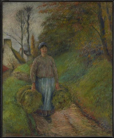 Paysanne portant deux bottes de foin - Camille Pissarro