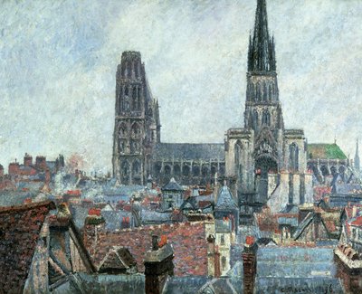 Toits du vieux Rouen : Temps gris (Cathédrale) - Camille Pissarro