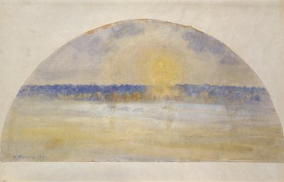 Coucher de soleil et brouillard, Éragny, 1891 - Camille Pissarro