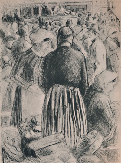 Le marché à Pontoise - Camille Jacob Pissarro