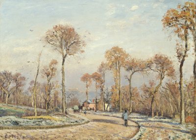 La route de Versailles, Louveciennes : Gelée du matin - Camille Jacob Pissarro