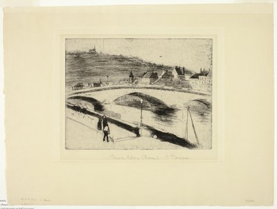 Le pont de pierre à Rouen - Camille Pissarro